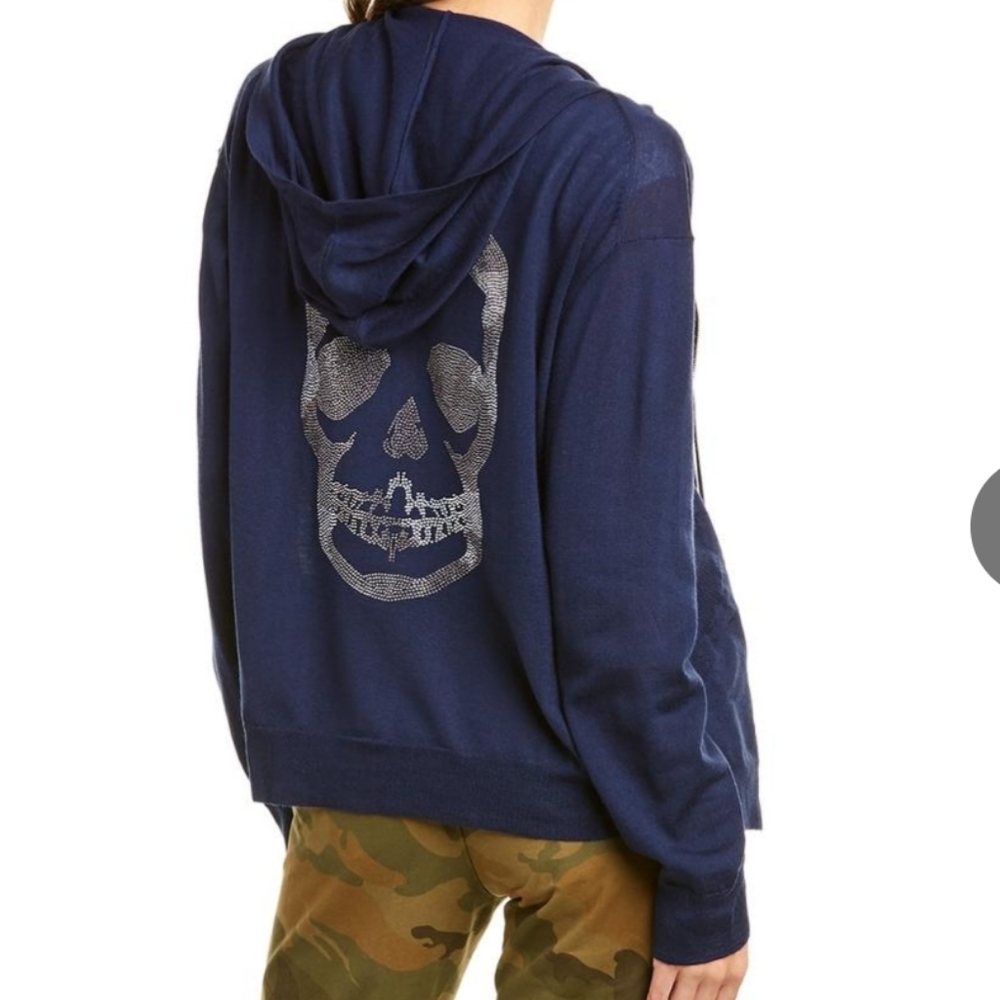 Zadig & Voltaire embellished skull wool zip-up jacket
